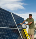 Cleaning Solar Panel